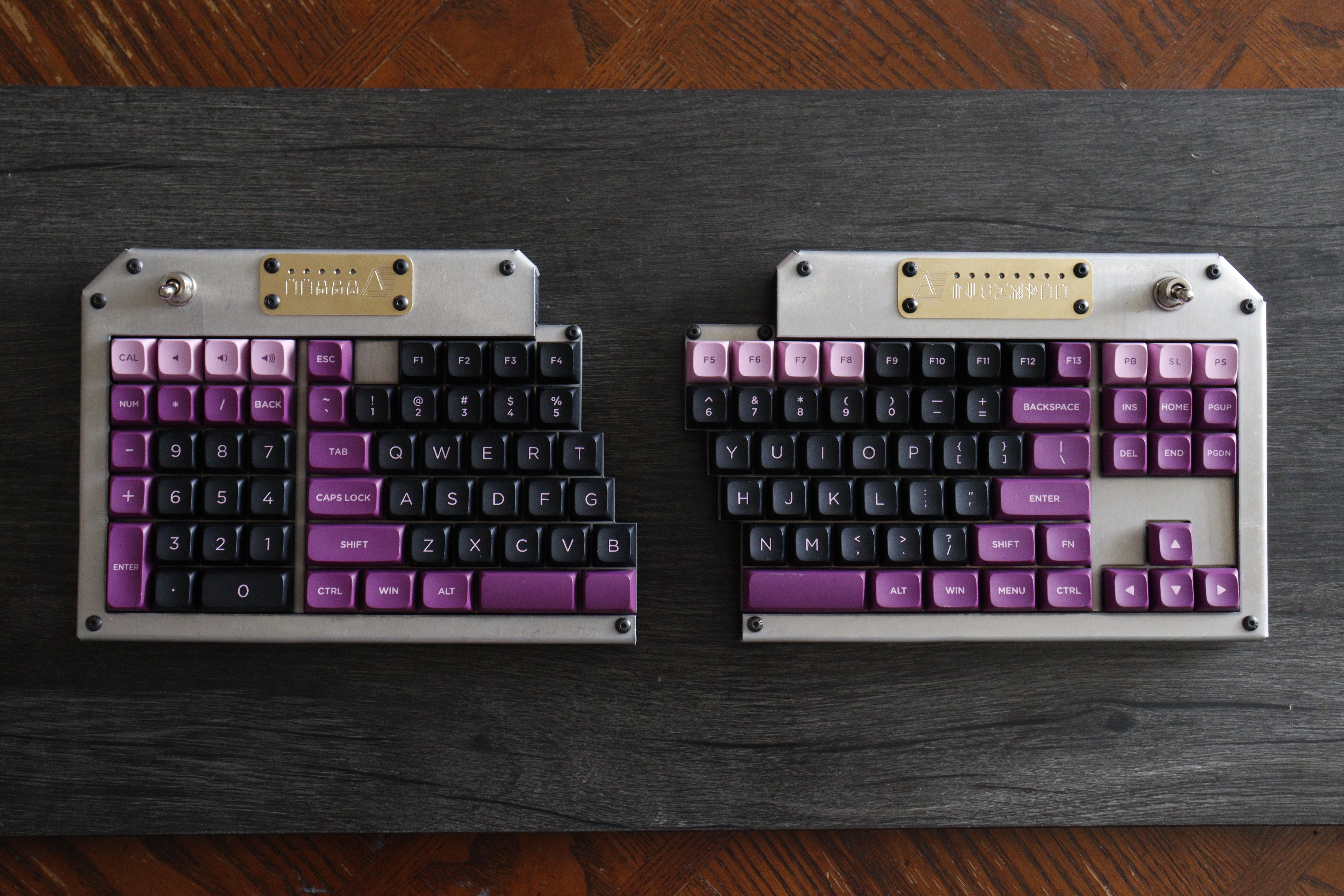 A mechanical keyboard with an aluminum case